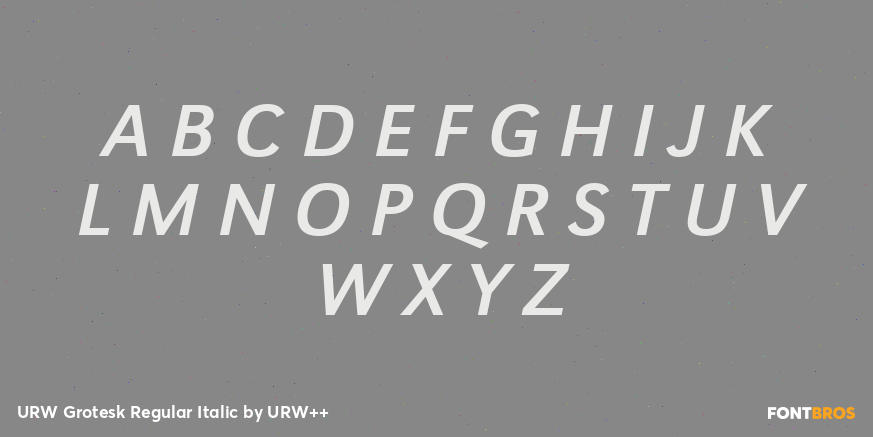 URW Grotesk Regular Italic Font Poster #2