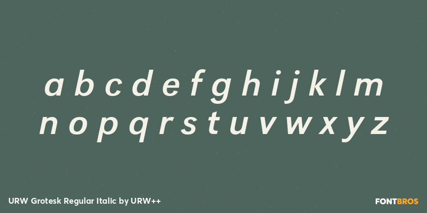 URW Grotesk Regular Italic Font Poster #3