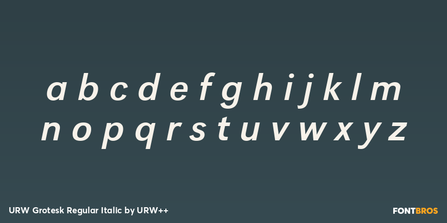 URW Grotesk Regular Italic Font Poster #1