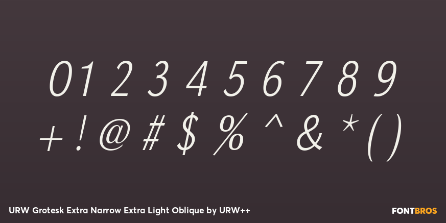 URW Grotesk Extra Narrow Extra Light Oblique Font Poster #1