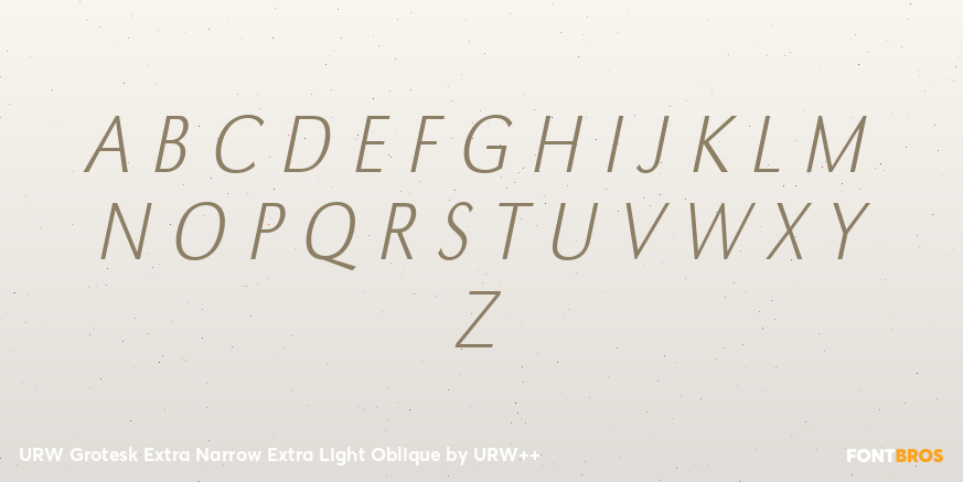 URW Grotesk Extra Narrow Extra Light Oblique Font Poster #1
