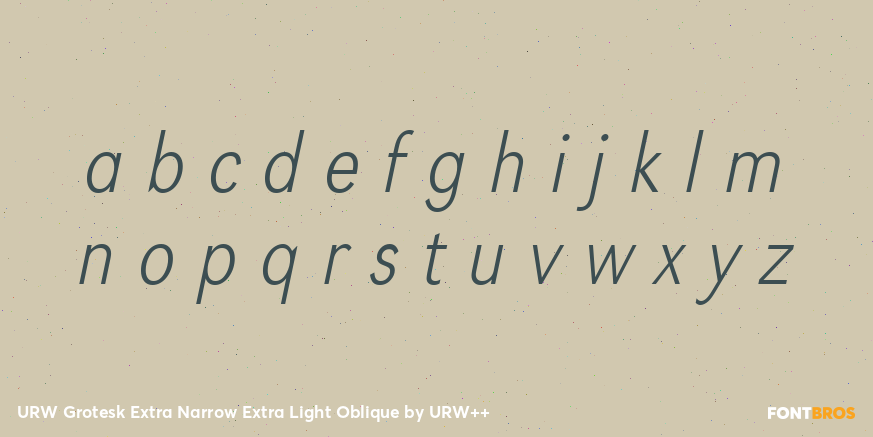 URW Grotesk Extra Narrow Extra Light Oblique Font Poster #1