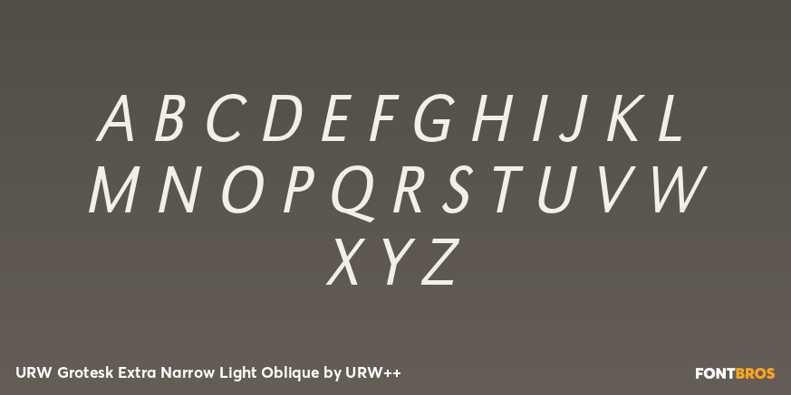 URW Grotesk Extra Narrow Light Oblique Font Poster #2