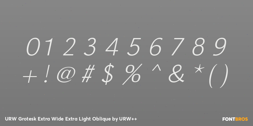 URW Grotesk Extra Wide Extra Light Oblique Font Poster #1