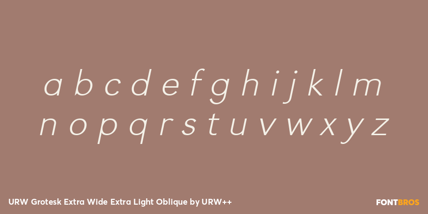 URW Grotesk Extra Wide Extra Light Oblique Font Poster #1