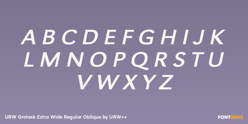 URW Grotesk Extra Wide Regular Oblique Font Poster #2