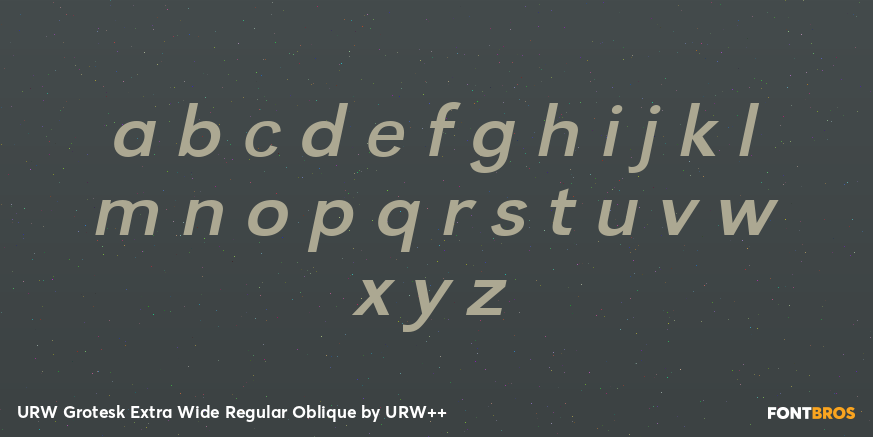 URW Grotesk Extra Wide Regular Oblique Font Poster #3