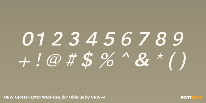 URW Grotesk Extra Wide Regular Oblique Font Poster #4