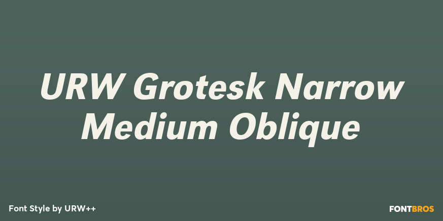 URW Grotesk Narrow Medium Oblique Font Poster #1