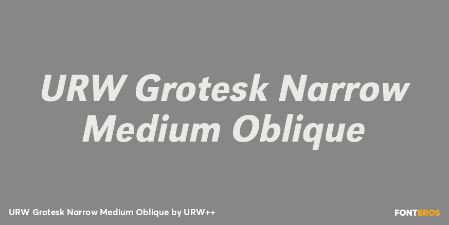 URW Grotesk Narrow Medium Oblique Font Poster #1