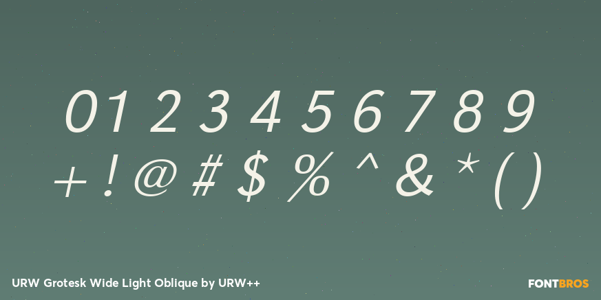 URW Grotesk Wide Light Oblique Font Poster #4