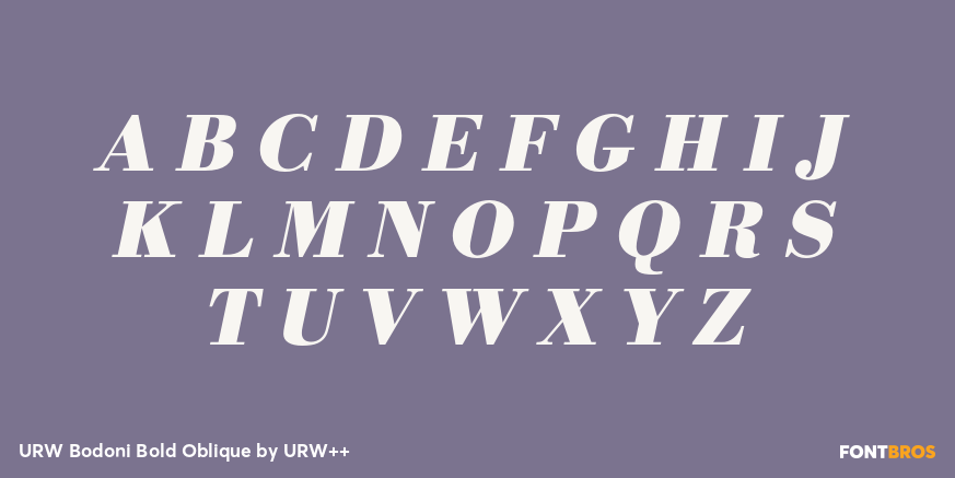 URW Bodoni Bold Oblique Font Poster #2