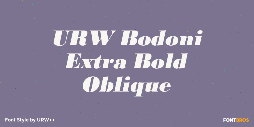 URW Bodoni Extra Bold Oblique Font Poster #1