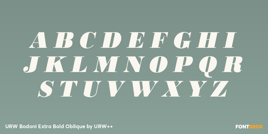 URW Bodoni Extra Bold Oblique Font Poster #2
