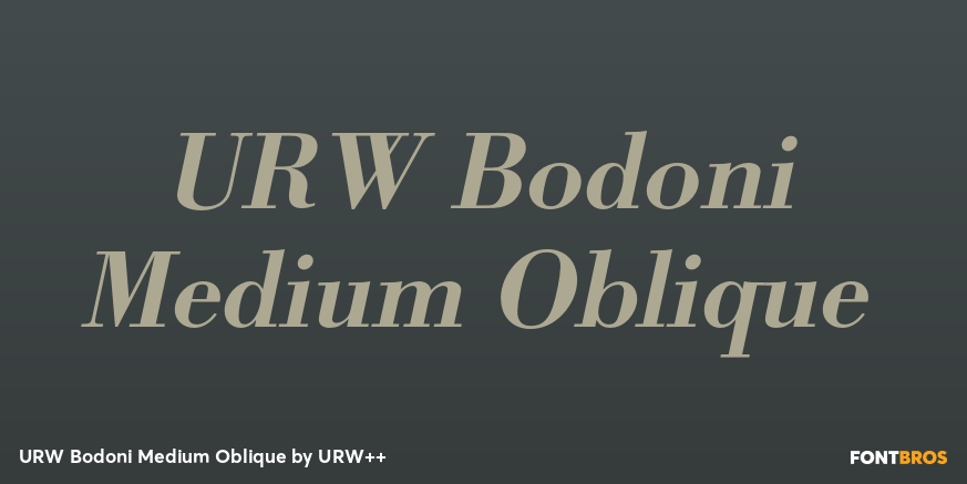 URW Bodoni Medium Oblique Font Poster #1