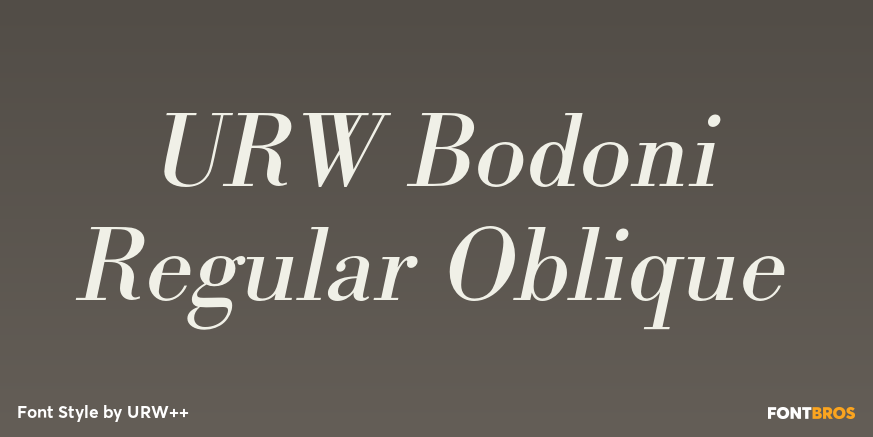 URW Bodoni Regular Oblique Poster