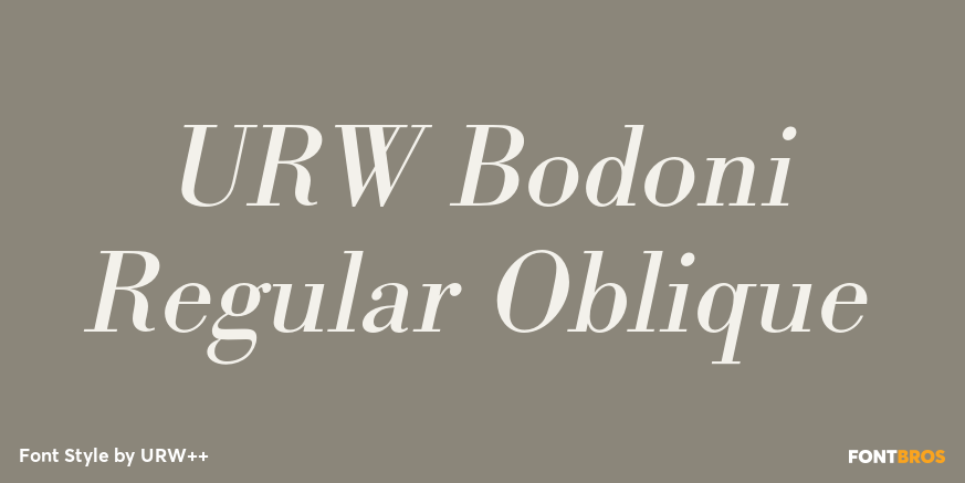 URW Bodoni Regular Oblique Poster