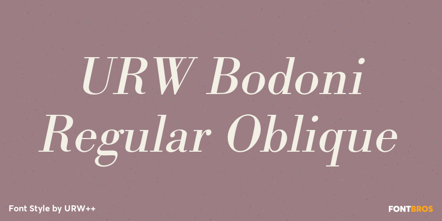 URW Bodoni Regular Oblique Poster