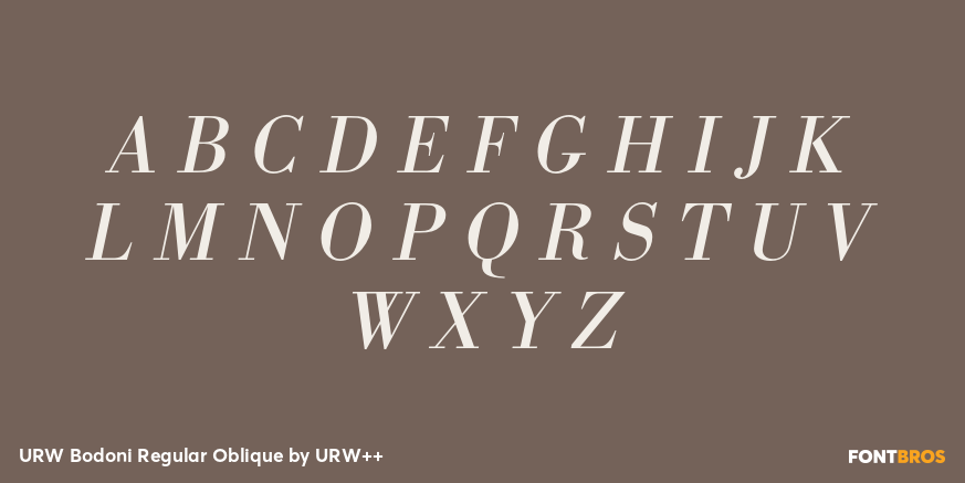 URW Bodoni Regular Oblique Font Poster #2