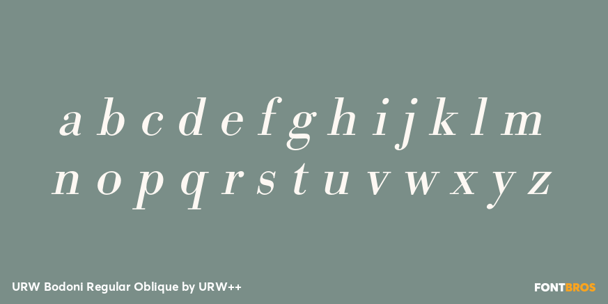 URW Bodoni Regular Oblique Font Poster #3