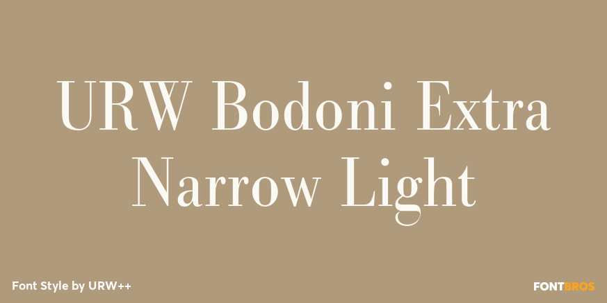 URW Bodoni Extra Narrow Light Poster