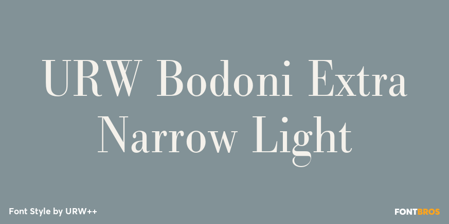 URW Bodoni Extra Narrow Light Poster
