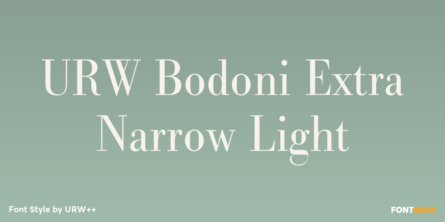 URW Bodoni Extra Narrow Light Poster