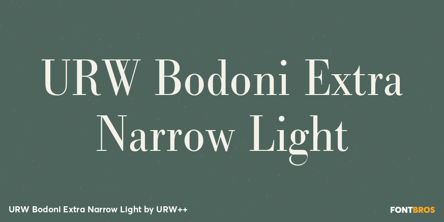 URW Bodoni Extra Narrow Light Poster
