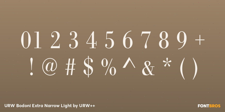URW Bodoni Extra Narrow Light Font Poster #1