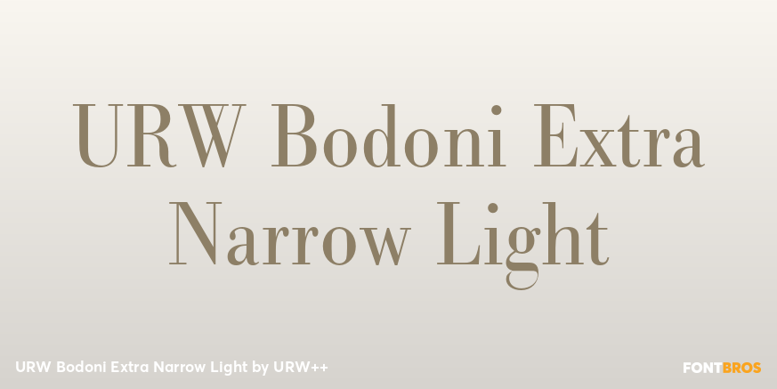 URW Bodoni Extra Narrow Light Poster