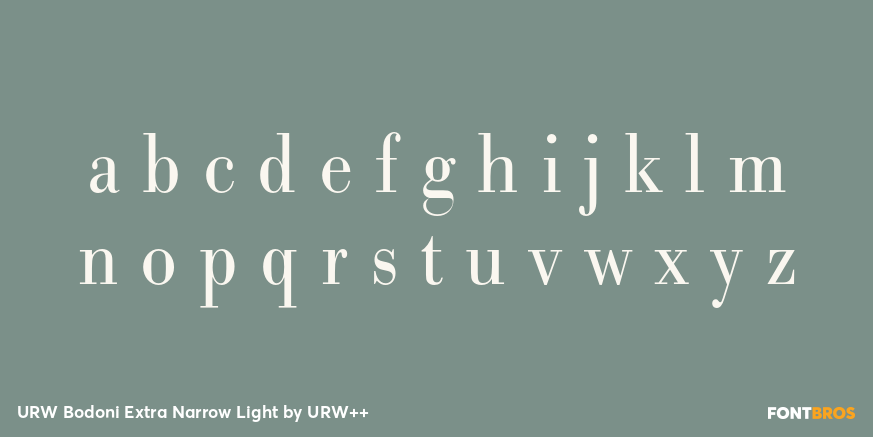 URW Bodoni Extra Narrow Light Font Poster #1
