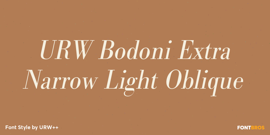 URW Bodoni Extra Narrow Light Oblique Font Poster #1