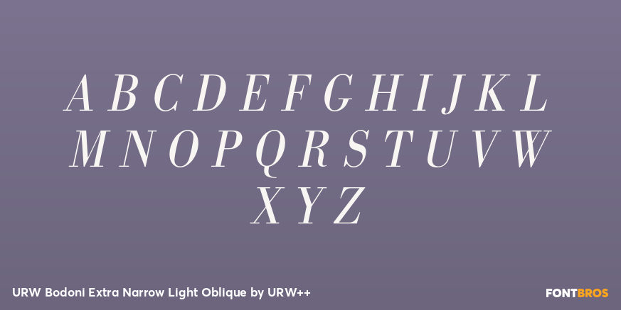 URW Bodoni Extra Narrow Light Oblique Font Poster #2