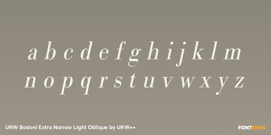 URW Bodoni Extra Narrow Light Oblique Font Poster #3