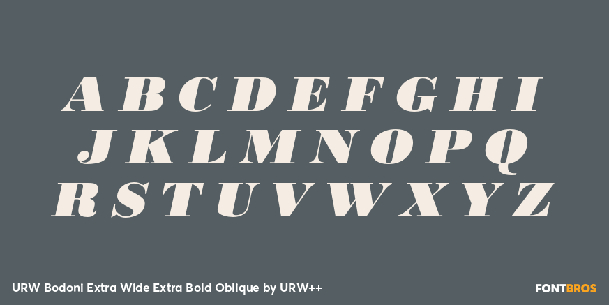 URW Bodoni Extra Wide Extra Bold Oblique Font Poster #1
