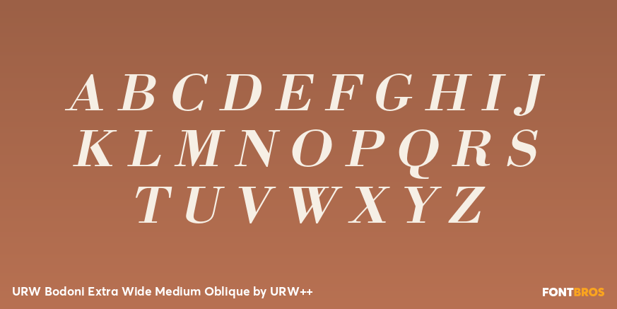 URW Bodoni Extra Wide Medium Oblique Font Poster #1