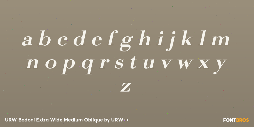 URW Bodoni Extra Wide Medium Oblique Font Poster #1