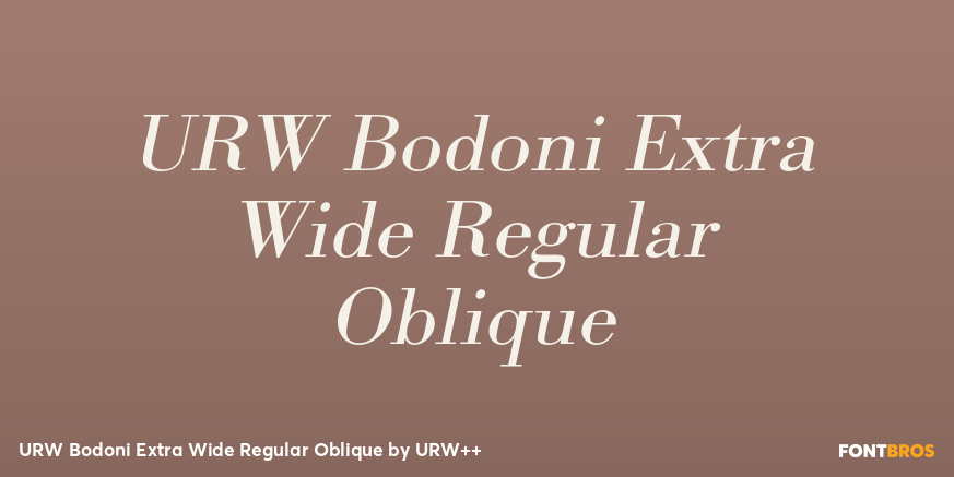 URW Bodoni Extra Wide Regular Oblique Font Poster #1