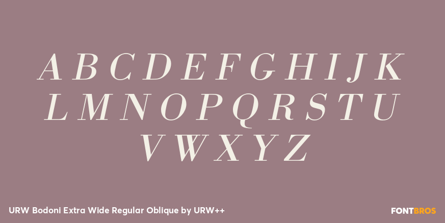 URW Bodoni Extra Wide Regular Oblique Font Poster #2