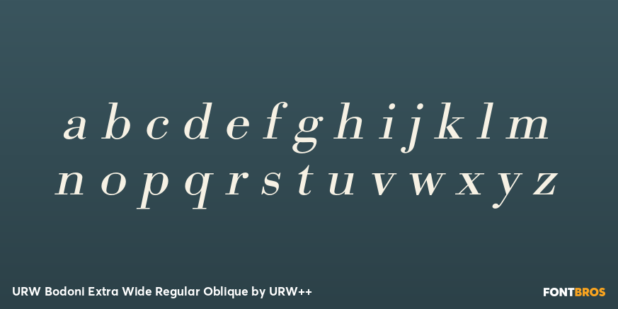 URW Bodoni Extra Wide Regular Oblique Font Poster #3