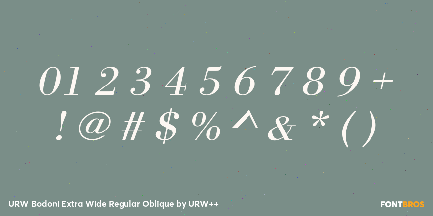 URW Bodoni Extra Wide Regular Oblique Font Poster #4