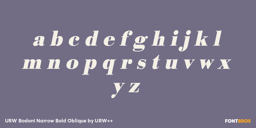 URW Bodoni Narrow Bold Oblique Font Poster #1