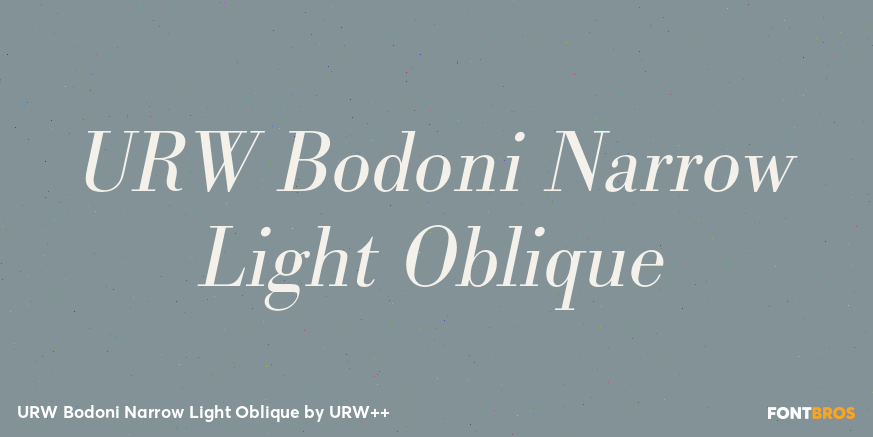 URW Bodoni Narrow Light Oblique Font Poster #1