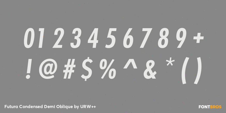 Futura Condensed Demi Oblique Font Poster #1