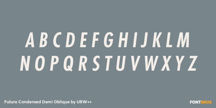 Futura Condensed Demi Oblique Font Poster #1