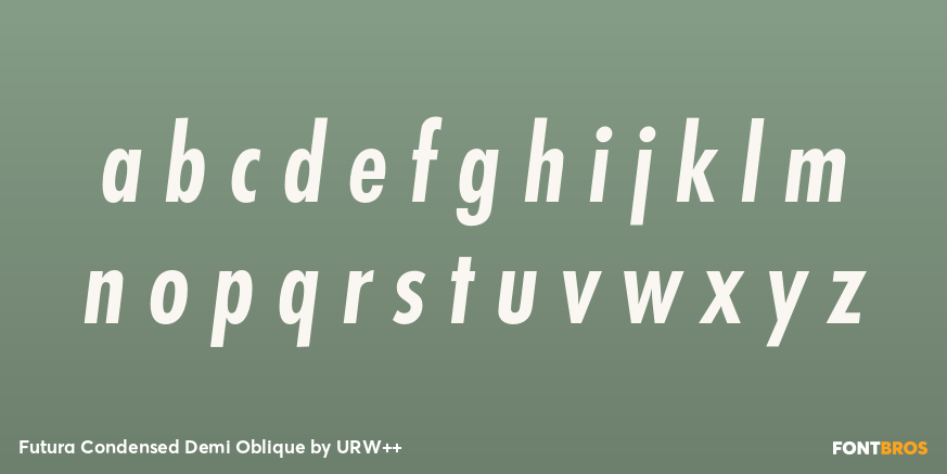 Futura Condensed Demi Oblique Font Poster #1