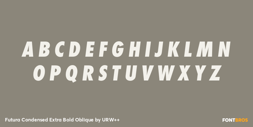 Futura Condensed Extra Bold Oblique Font Poster #2