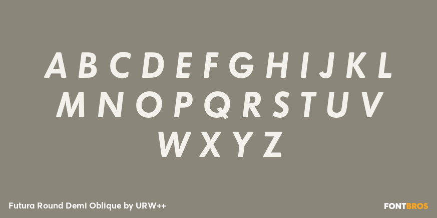 Futura Round Demi Oblique Font Poster #1