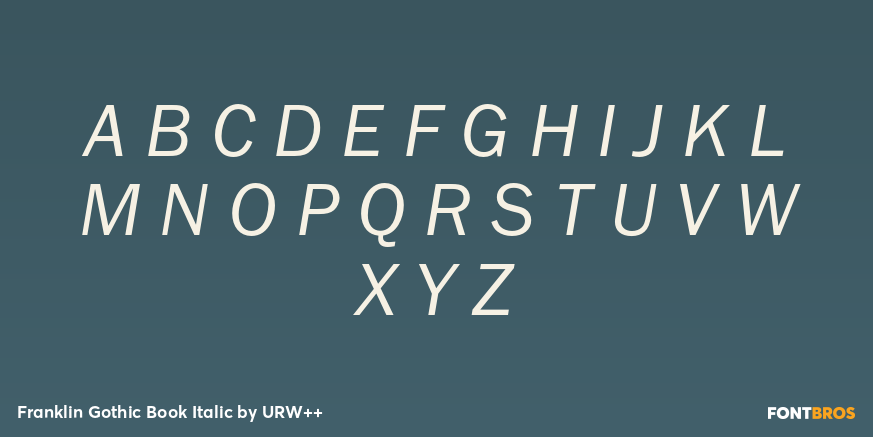 Franklin Gothic Book Italic Font Poster #2