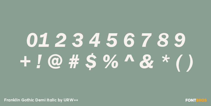 Franklin Gothic Demi Italic Font Poster #4